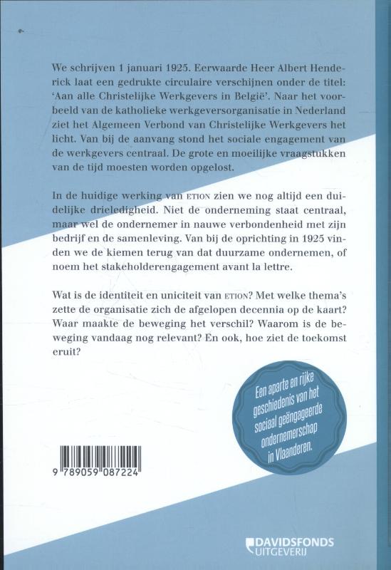 Achterkant van Geëngageerd ondernemen sinds 1925