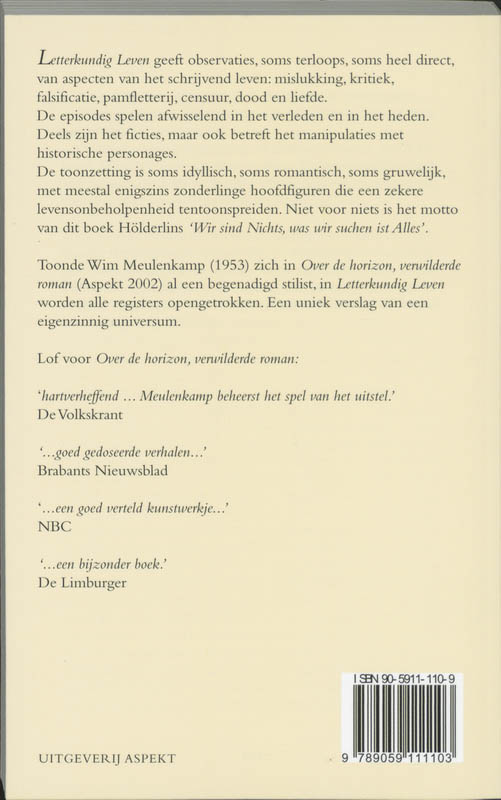 Achterkant van Letterkundig leven