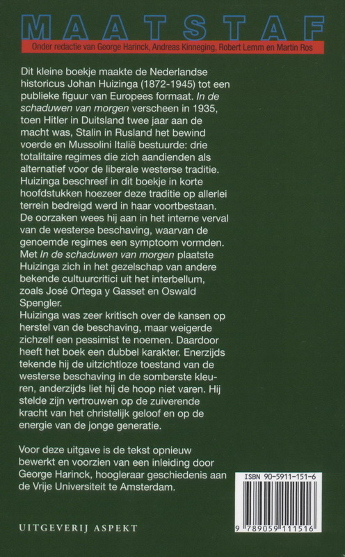 Achterkant van In de schaduwen van morgen