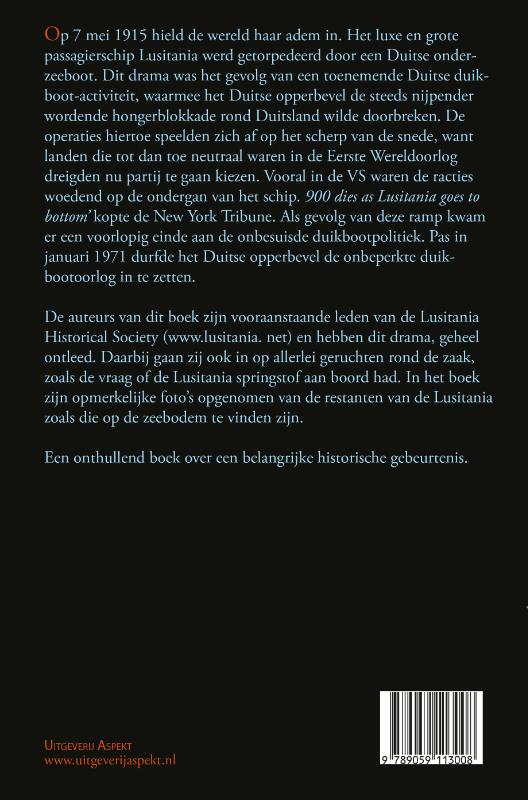 Achterkant van Het drama van de Lusitania