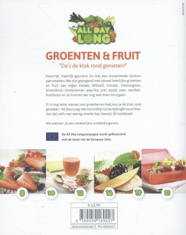 Achterkant van All day long - groenten en fruit