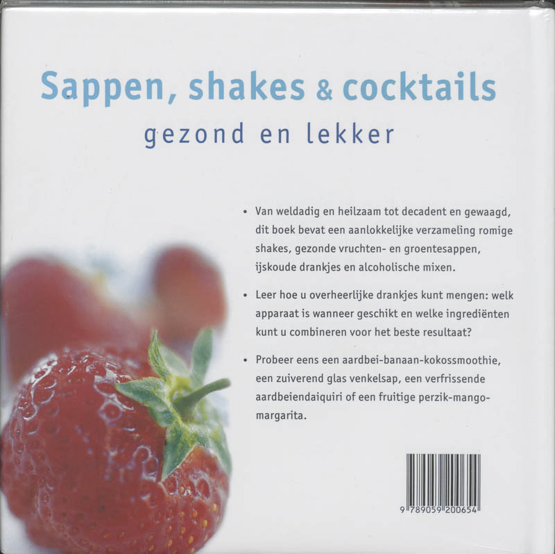 Achterkant van Sappen, shakes en cocktails