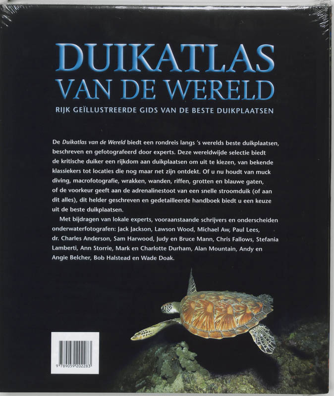 Achterkant van Duikatlas van de wereld
