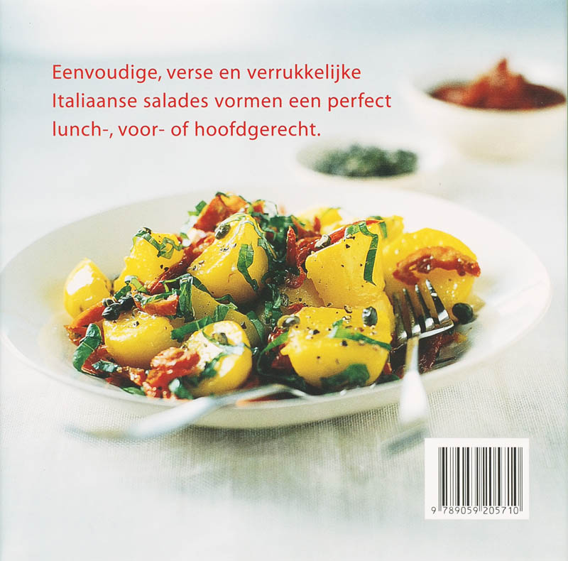Achterkant van Italiaanse salades