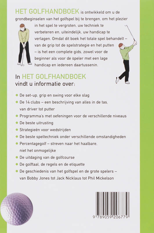 Achterkant van Het golfhandboek