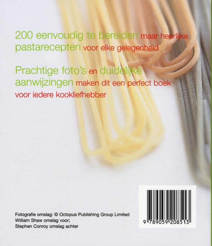 Achterkant van 200 pasta recepten