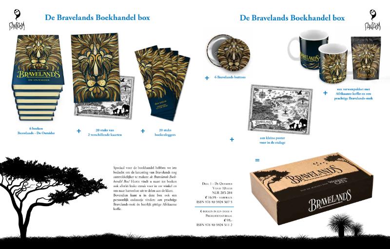 Achterkant van Bravelands - Pakket 6 exemplaren van deel 1 De Outsider + promomateriaal