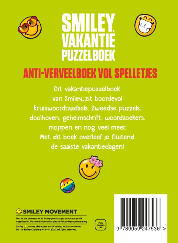 Achterkant van Smiley Vakantie puzzelboek