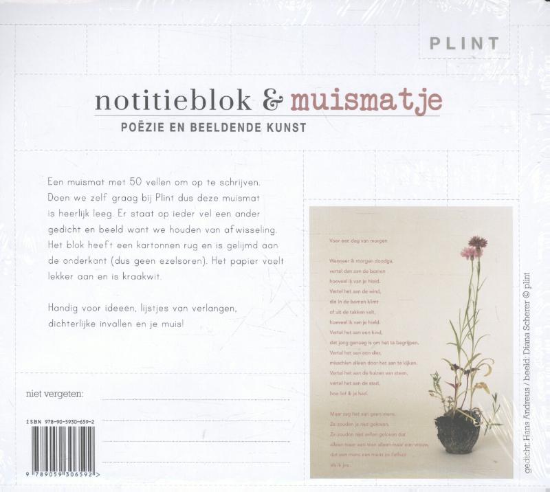 Achterkant van Notitieblok & muismatje