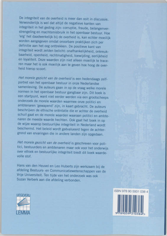Achterkant van Het morele gezicht van de overheid