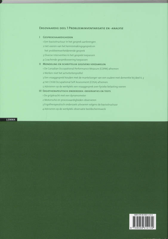 Achterkant van Probleeminventarisatie en analyse