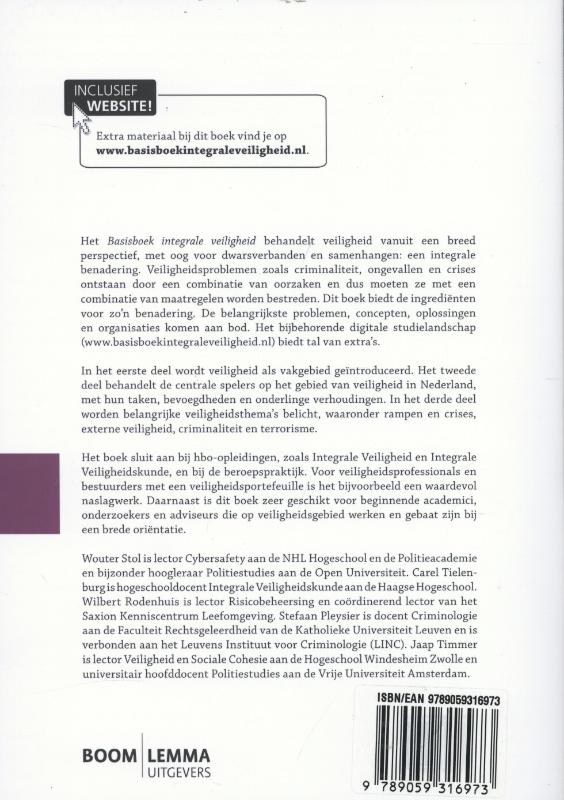 Achterkant van Basisboek integrale veiligheid