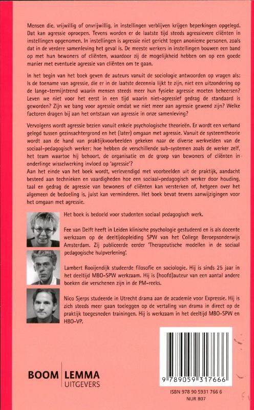 Achterkant van Agressie in het sociaal pedagogisch werk