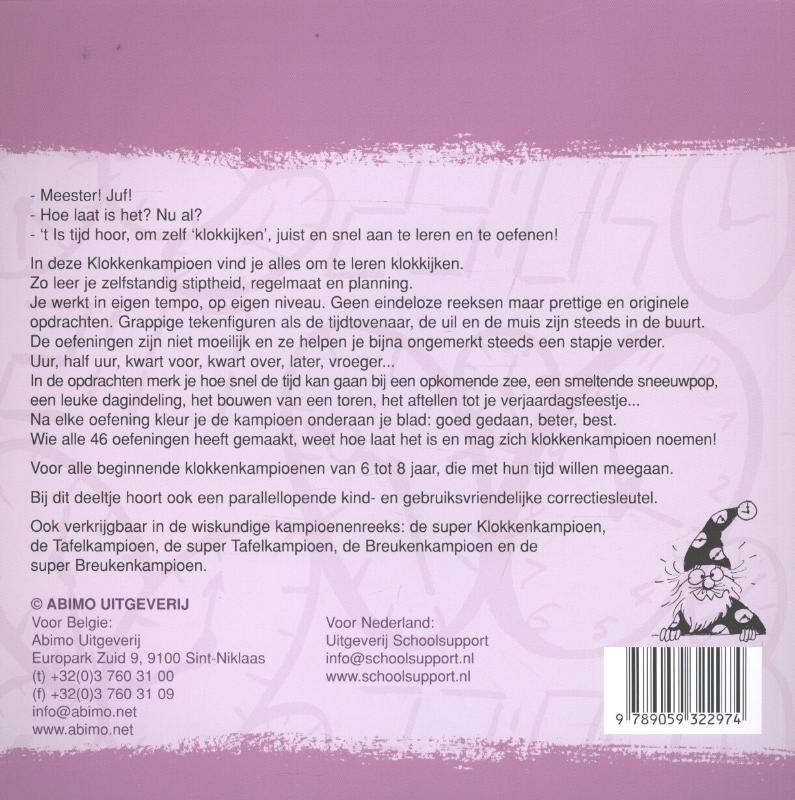 Achterkant van De klokkenkampioen set 5 ex