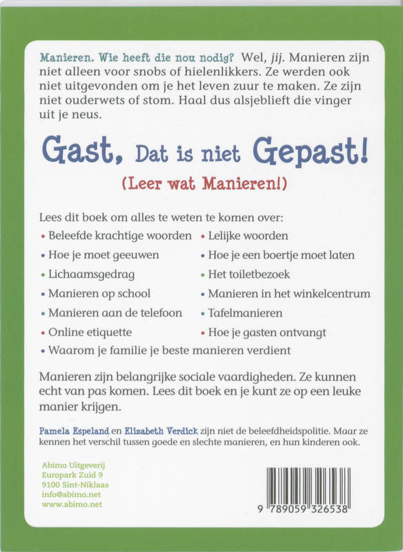 Achterkant van Gast, dat is niet gepast
