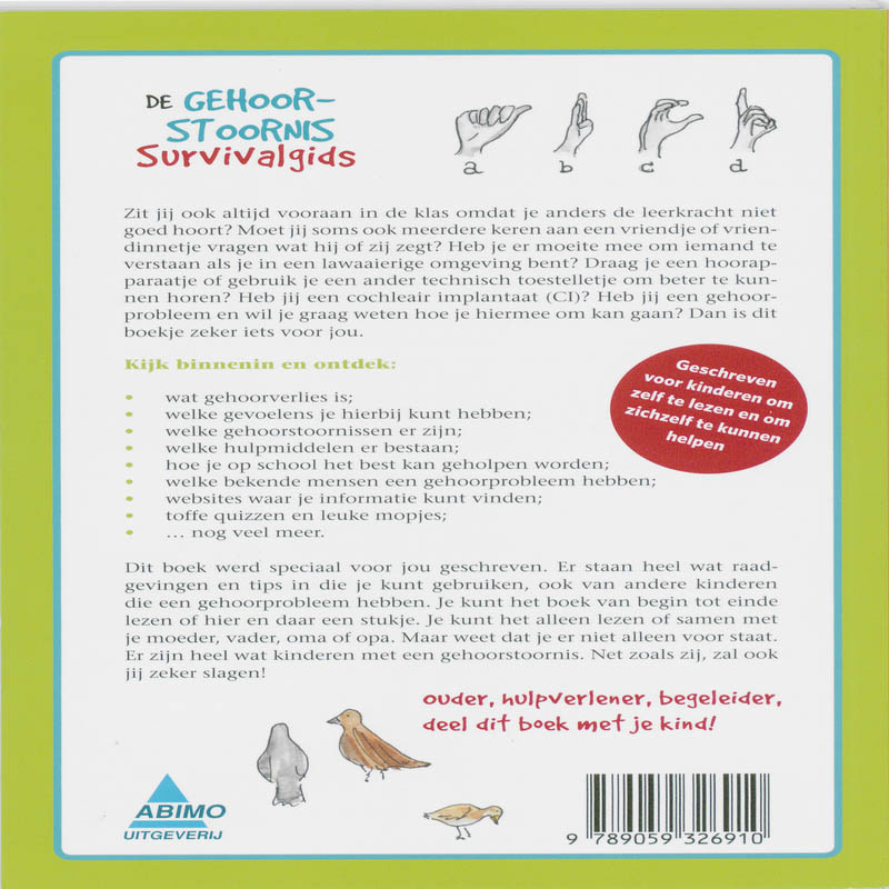 Achterkant van De gehoorstoornis survivalgids