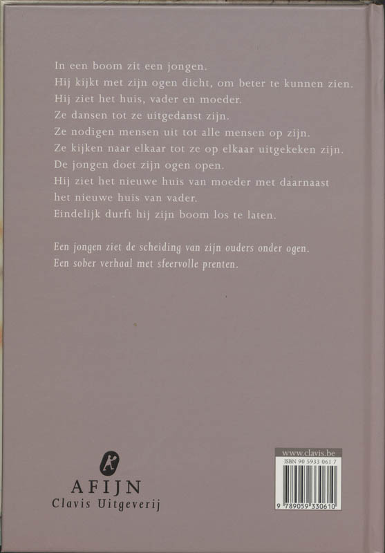 Achterkant van De jongen die uit zijn boom kwam