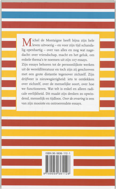 Achterkant van Over de ervaring