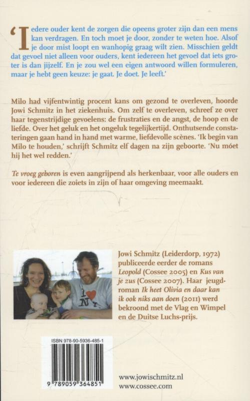 Achterkant van Te vroeg geboren