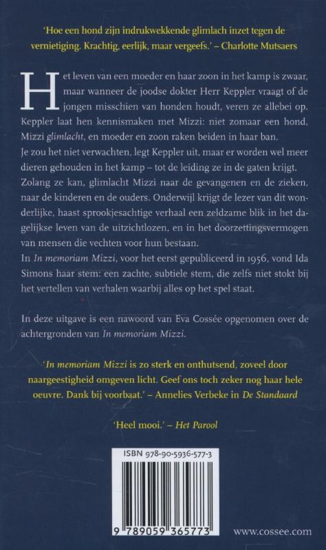 Achterkant van In memoriam Mizzi