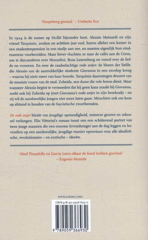 Achterkant van De rode anjer