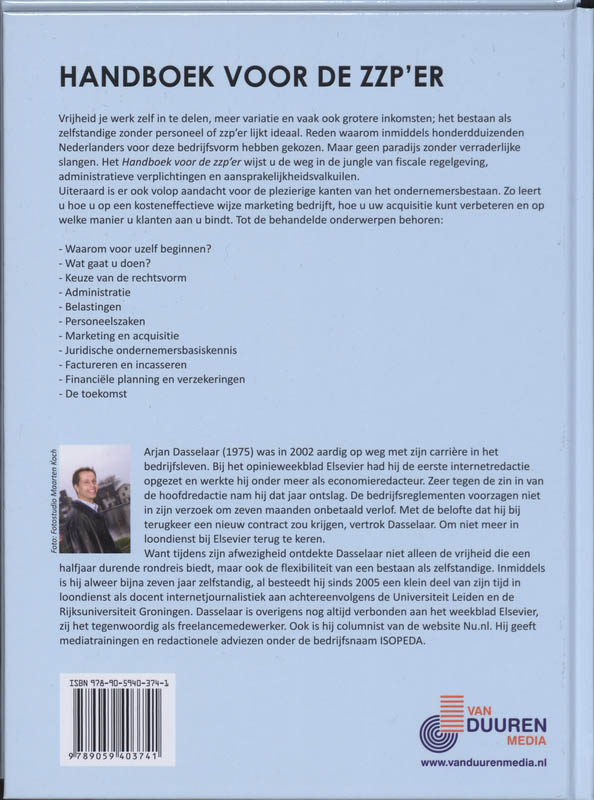 Achterkant van Handboek ZZP