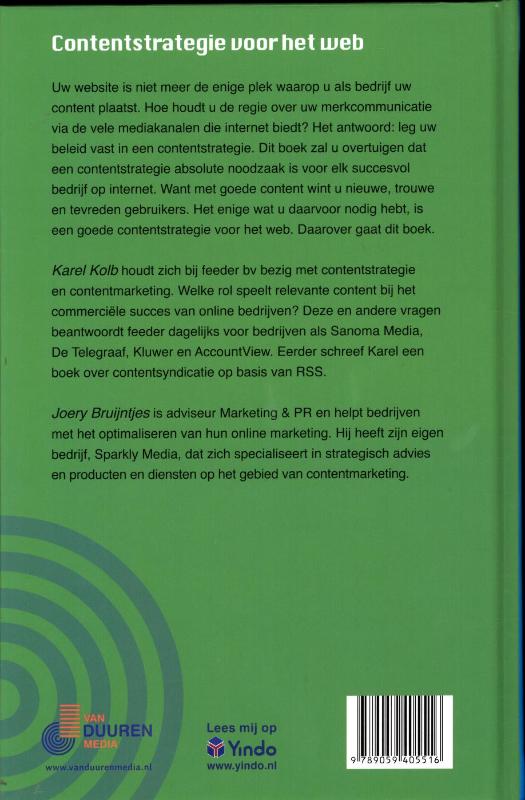 Achterkant van Contentstrategie voor het web