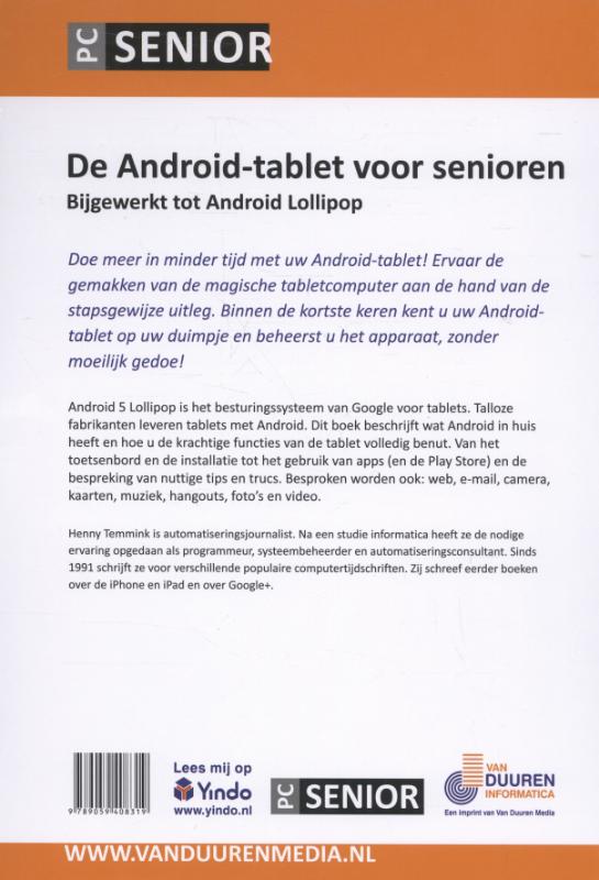 Achterkant van De Android-tablet voor senioren