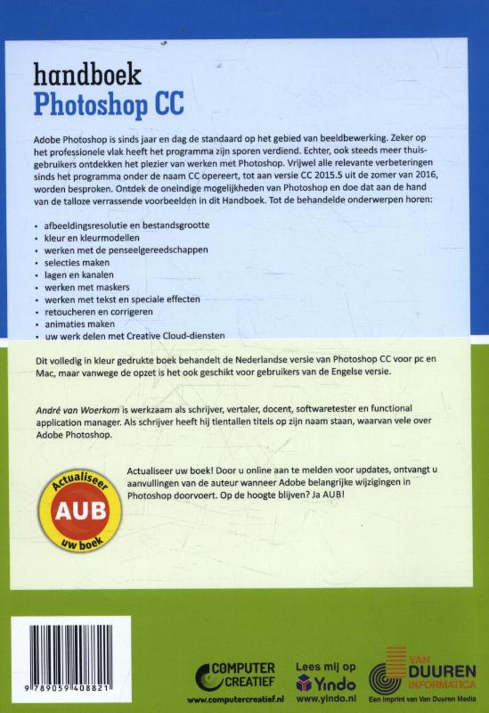 Achterkant van Handboek Adobe Photoshop CC