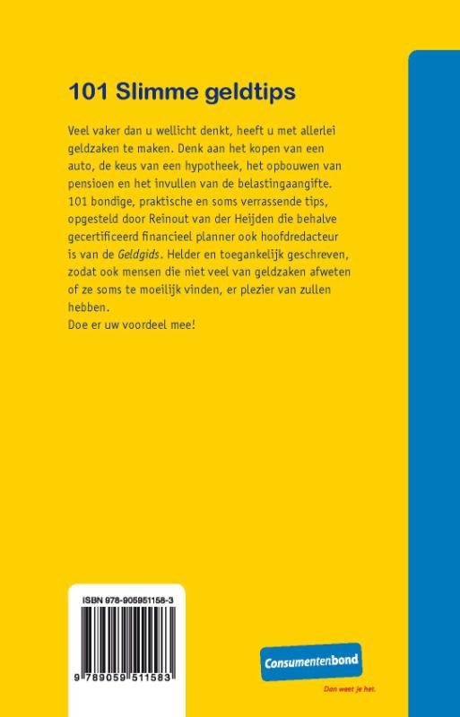 Achterkant van 101 Slimme Geldtips