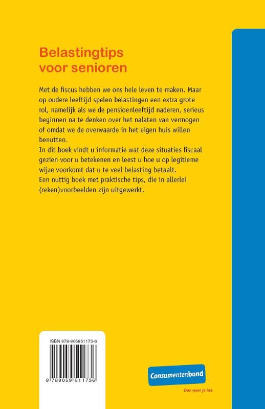 Achterkant van Belastingtips voor senioren