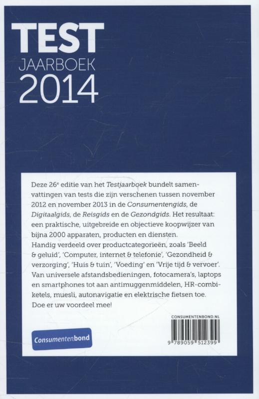 Achterkant van Testjaarboek 2014