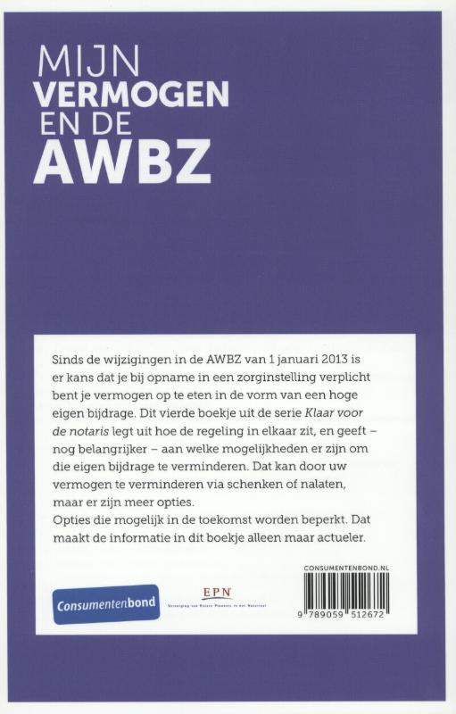 Achterkant van Mijn vermogen en de AWBZ