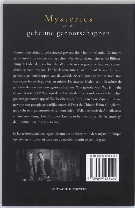 Achterkant van Mysteries van de geheime genootschappen