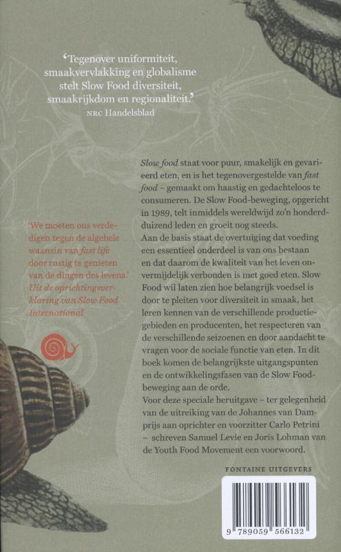 Achterkant van Slow food