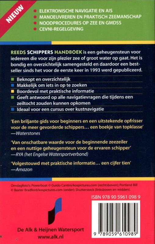 Achterkant van Reeds schippers handboek