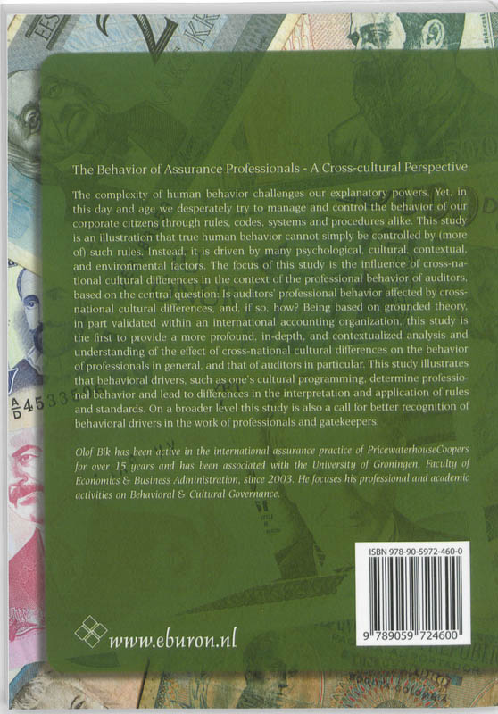 Achterkant van The Behavior of Assurance Professionals