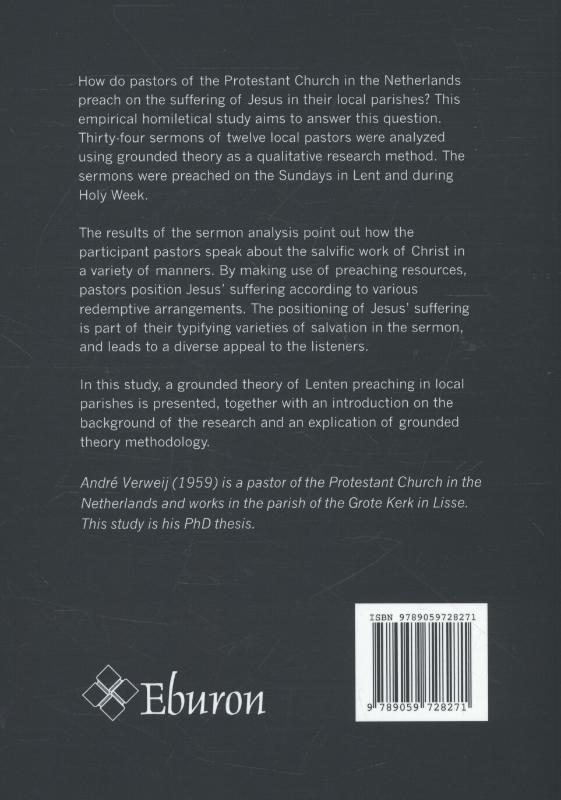 Achterkant van Positioning Jesus suffering