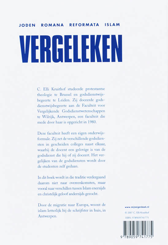 Achterkant van Joden Romana Reformata Islam Vergeleken