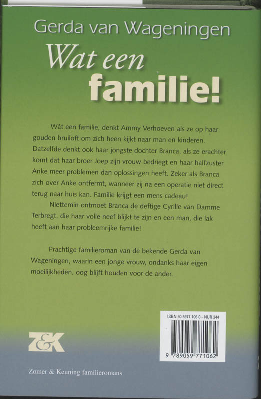 Achterkant van Wat een familie