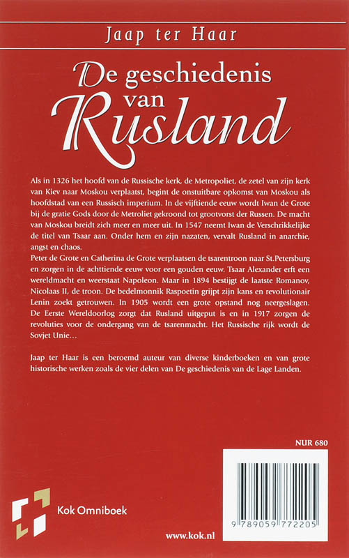 Achterkant van De geschiedenis van Rusland