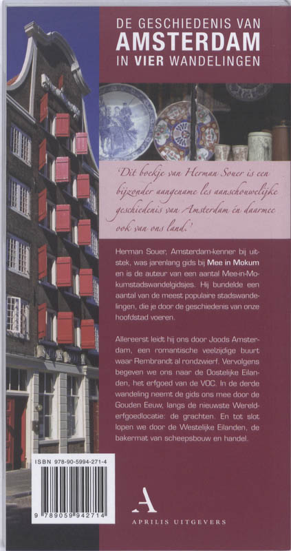 Achterkant van De geschiedenis van Amsterdam in vier wandelingen