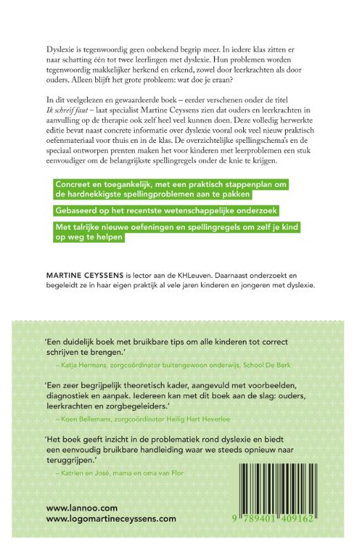 Achterkant van Mijn kind heeft dyslexie