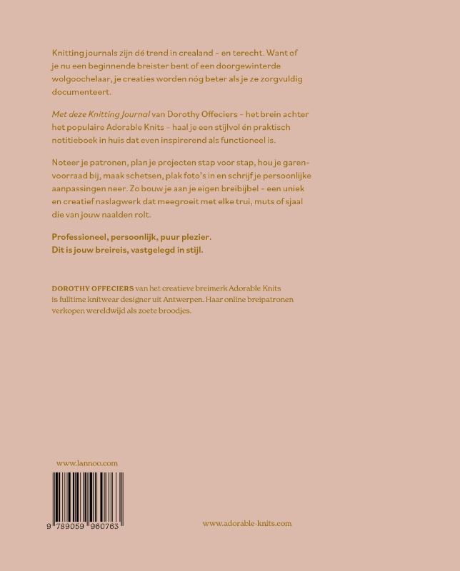 Achterkant van The Knitting journal