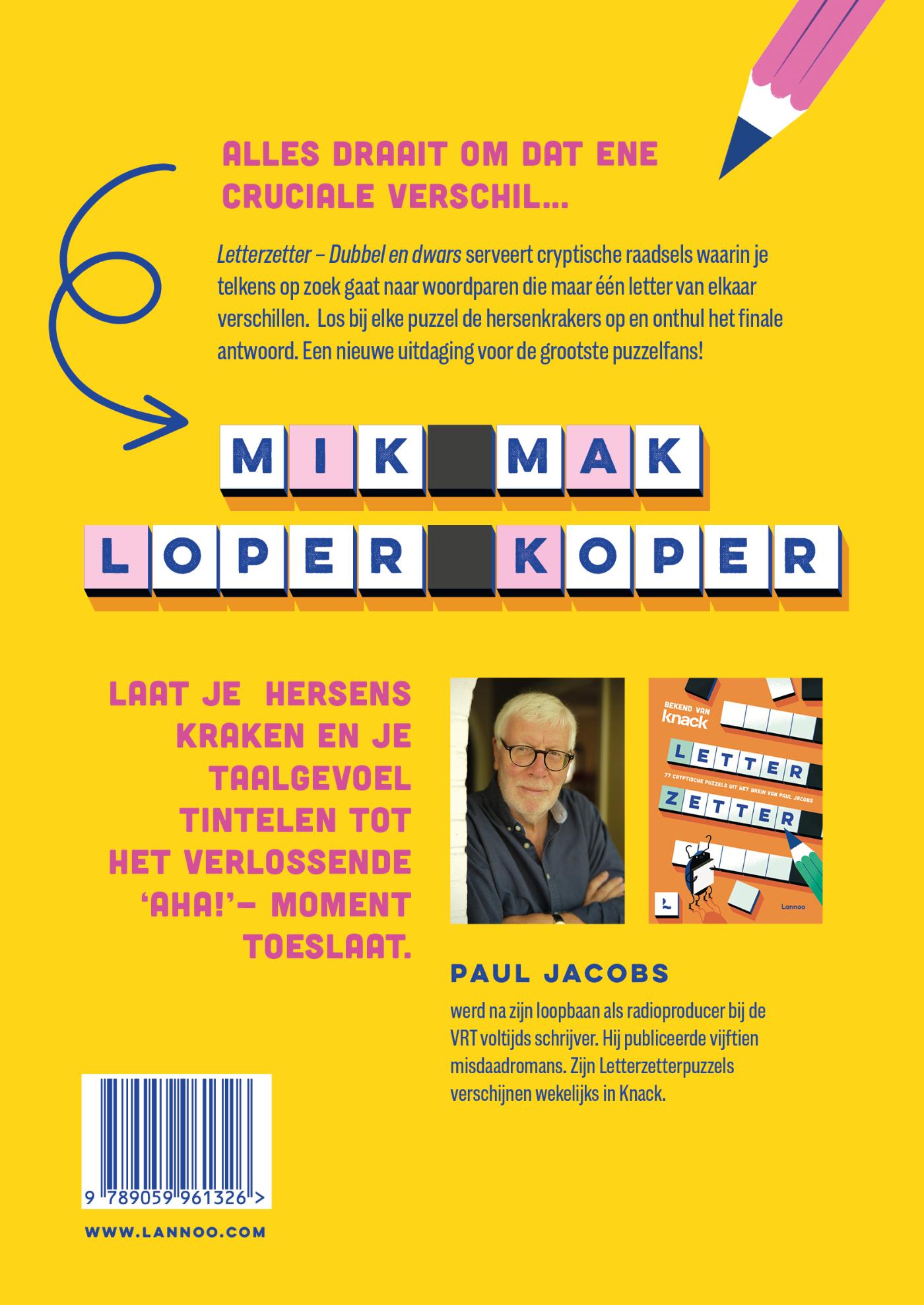 Achterkant van Letterzetter - Dubbel en dwars