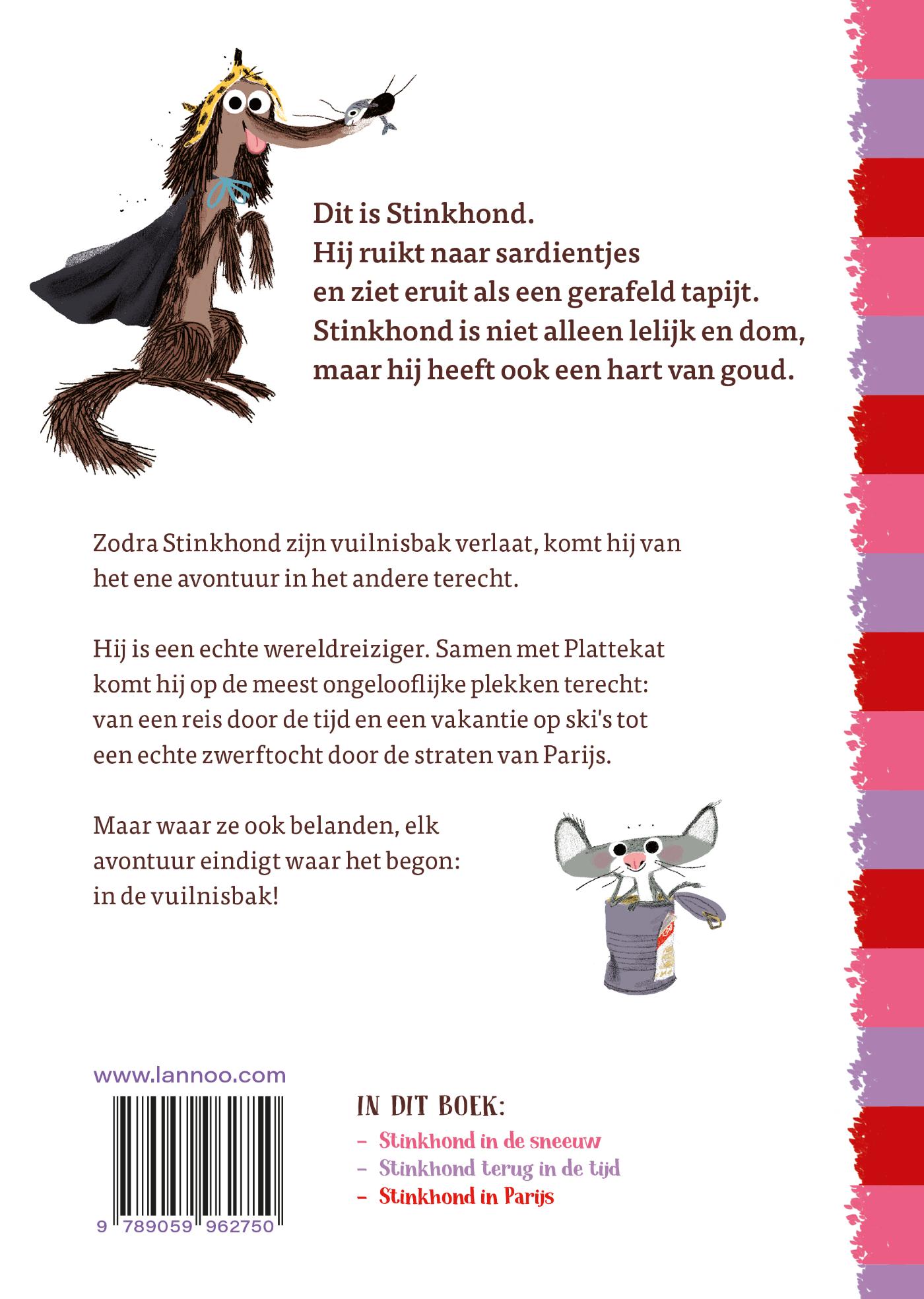 Achterkant van De dikke Stinkhond op reis