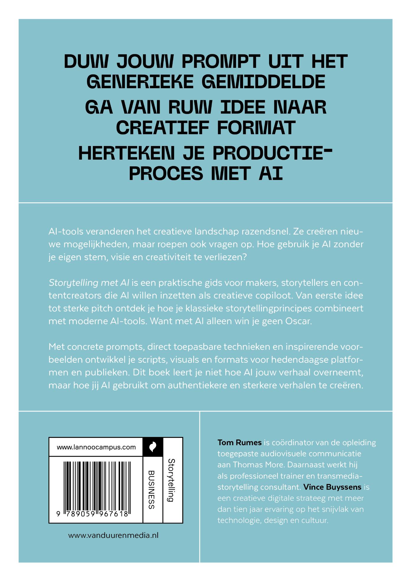 Achterkant van Storytelling met AI