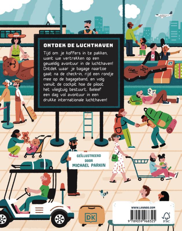 Achterkant van Ontdek de luchthaven