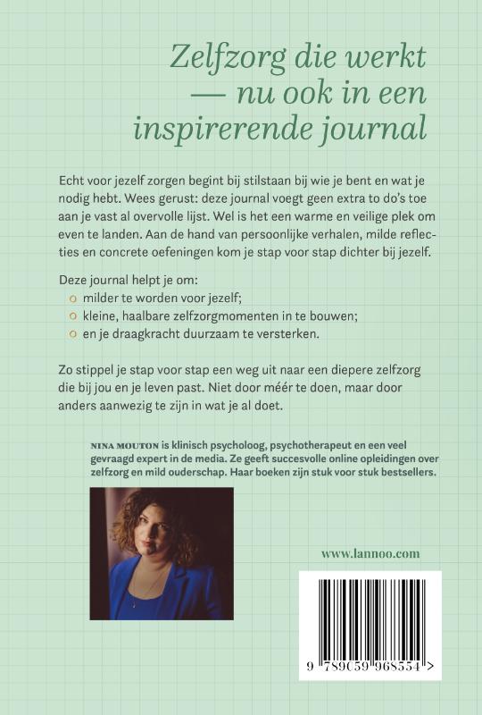 Achterkant van Zelfzorg Journal