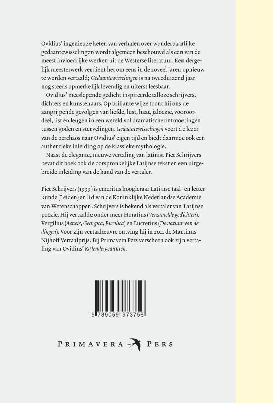 Achterkant van Gedaantewisselingen